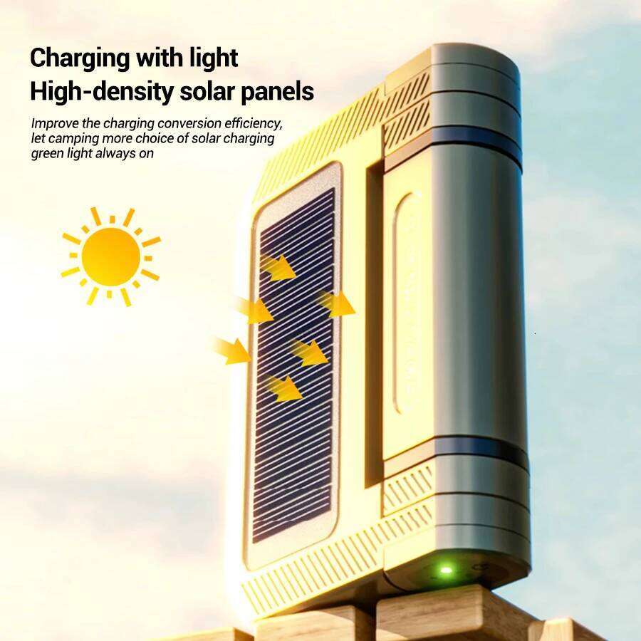 Outdoor LED Solar Camping Light 5000mAh Portable Tent Lantern Emergency Waterproof Hanging Lights Lighting Long battery life S260302