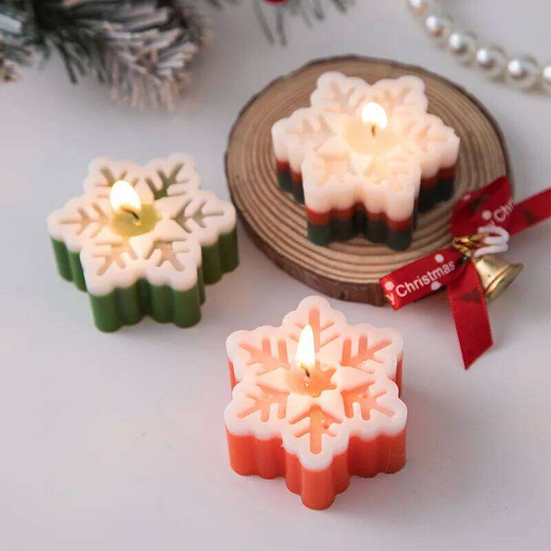 1pcs Handmade Christmas Snowflake Aromatherapy Home Decoration Gifts Scented Candles New Year 2024 W260303
