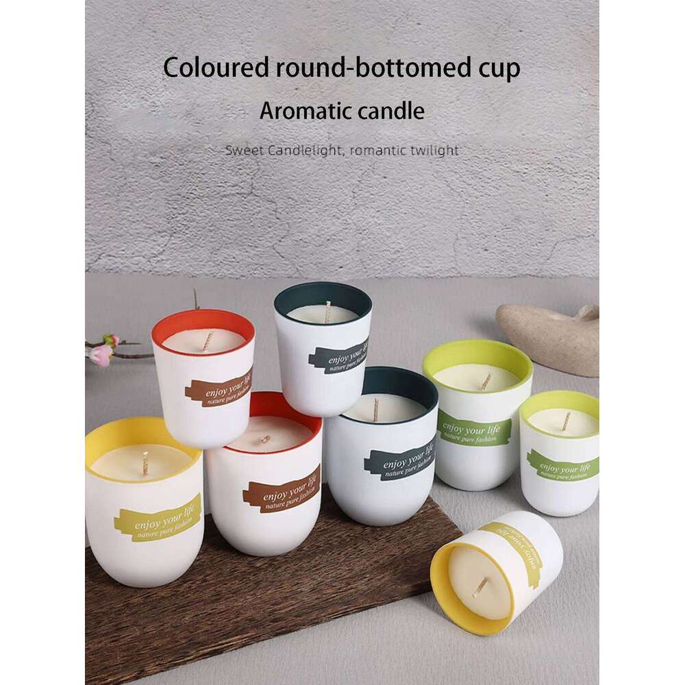 Coloured glass cup soy wax scented candle decorative wedding favours W260303