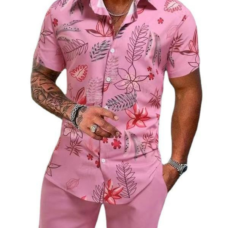 2026 Luxury Brand Designer Clothing 2025 New Fashion Men's Shirt, Personalized Casual Short-Sleeve Shirt And Shorts Set For Men