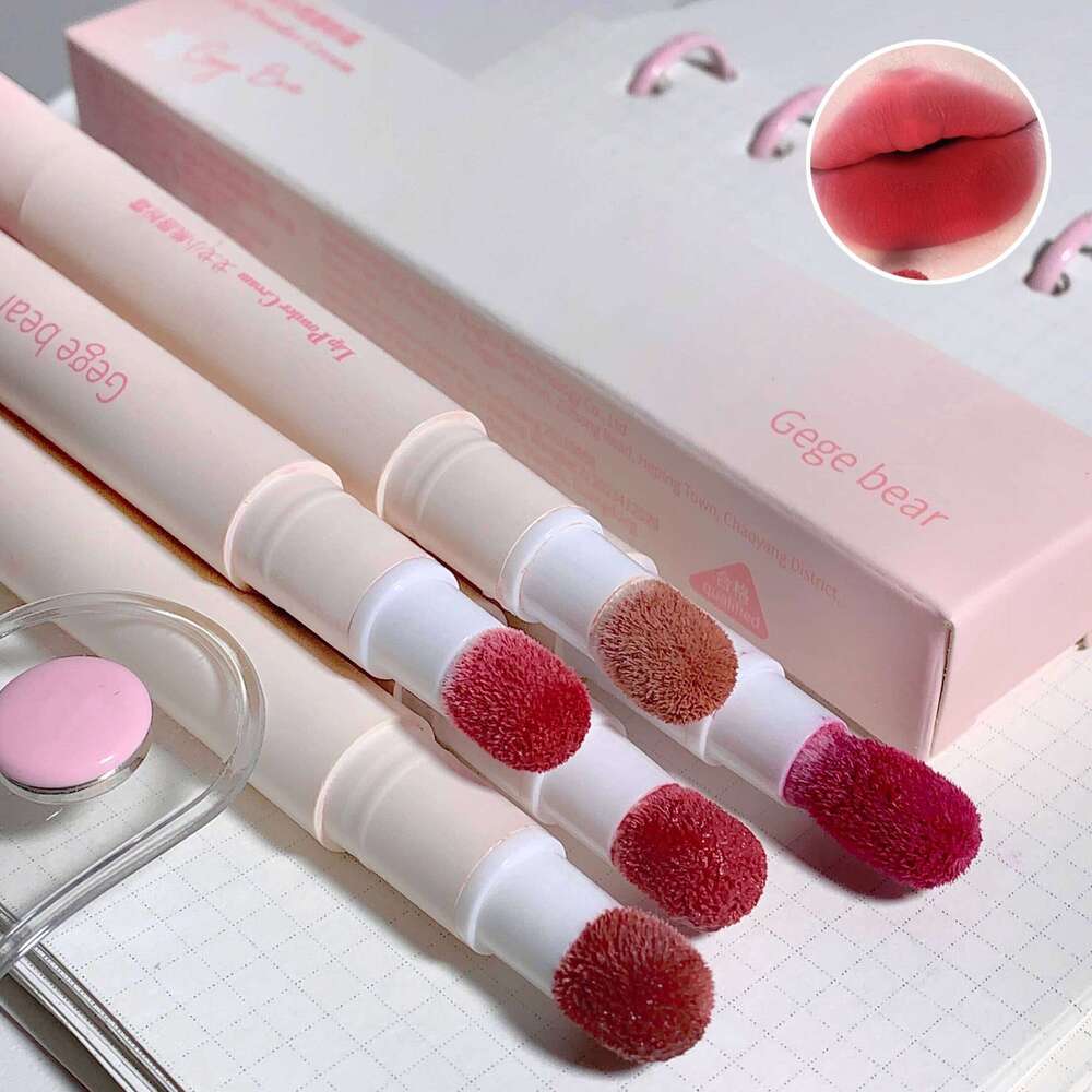 Hot Sales Gege Bear Makeup Sponge Tip Lippie Birthday Gift Matte Non-Stick Cup Cute Powder Cream Lip Mud H260302