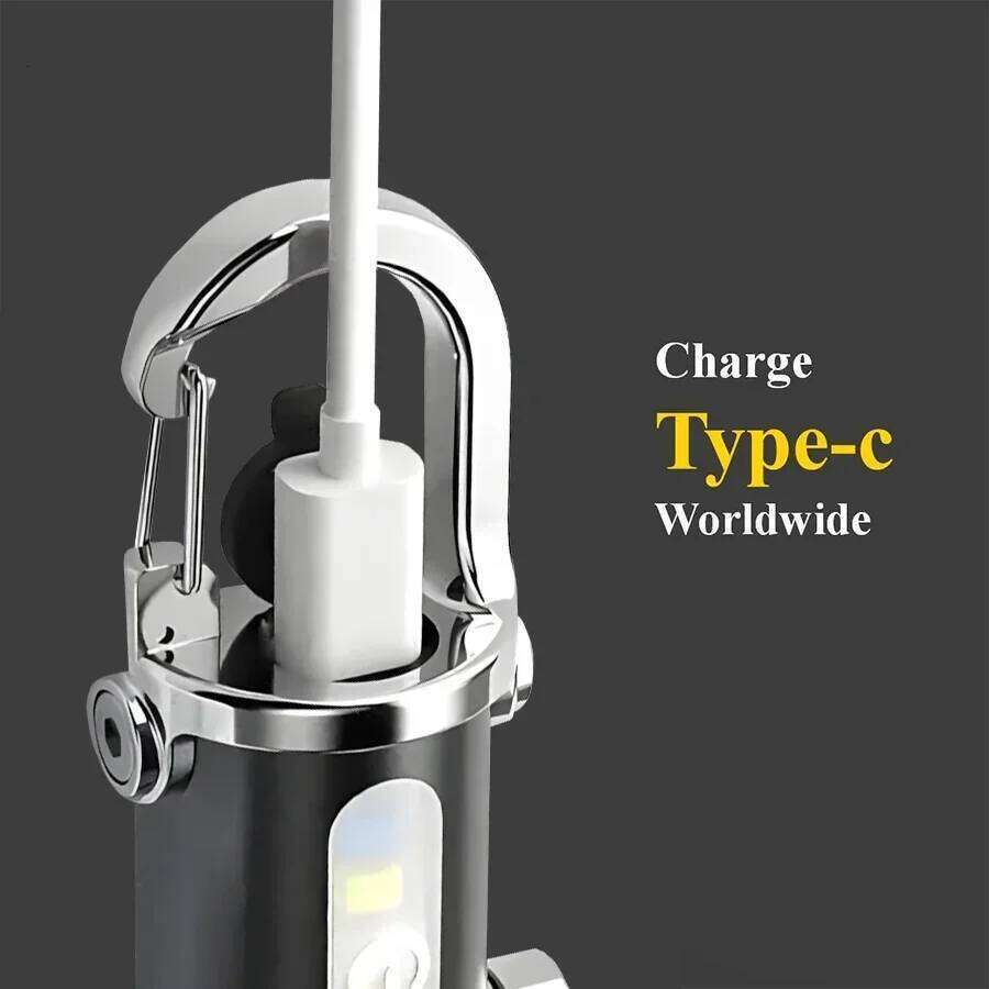 USB Rechargeable Keychain Flashlights, 800LM EDC COB Work Light Torch Ultra Bright Mini Portable Lantern for Searching Hiking S260302