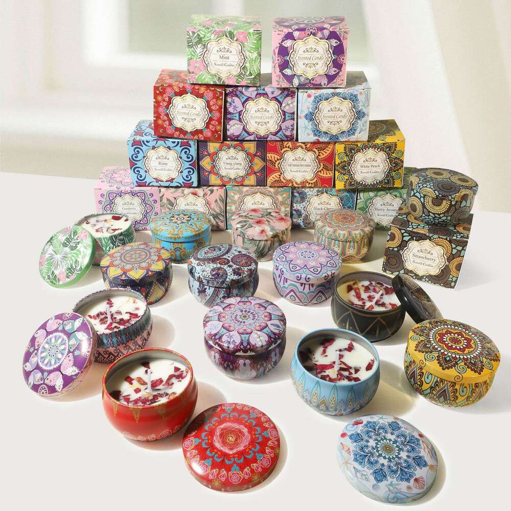 Cross-Border Plant Soy Wax Dried Flower Wedding Favor Birthday Gift Floral Fragrance Aromatherapy Candle W260303