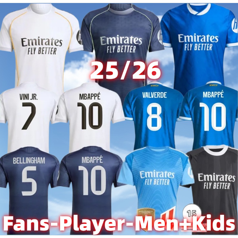 Reals Madrid kits Soccer jersey MBAPPE Jersey BELLINGHAM shirt TRENT VINI JR football shirt Valverde Endrick RODRYGO Arda Guler Courtois reals kids kits 25 26