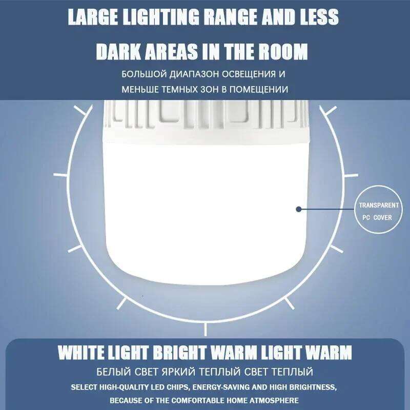 100-500W Rechargeable LED Emergency Lights Outdoor Portable Lanterns Hanging Camping Energy Saving Bulb for Garden Tent S260302