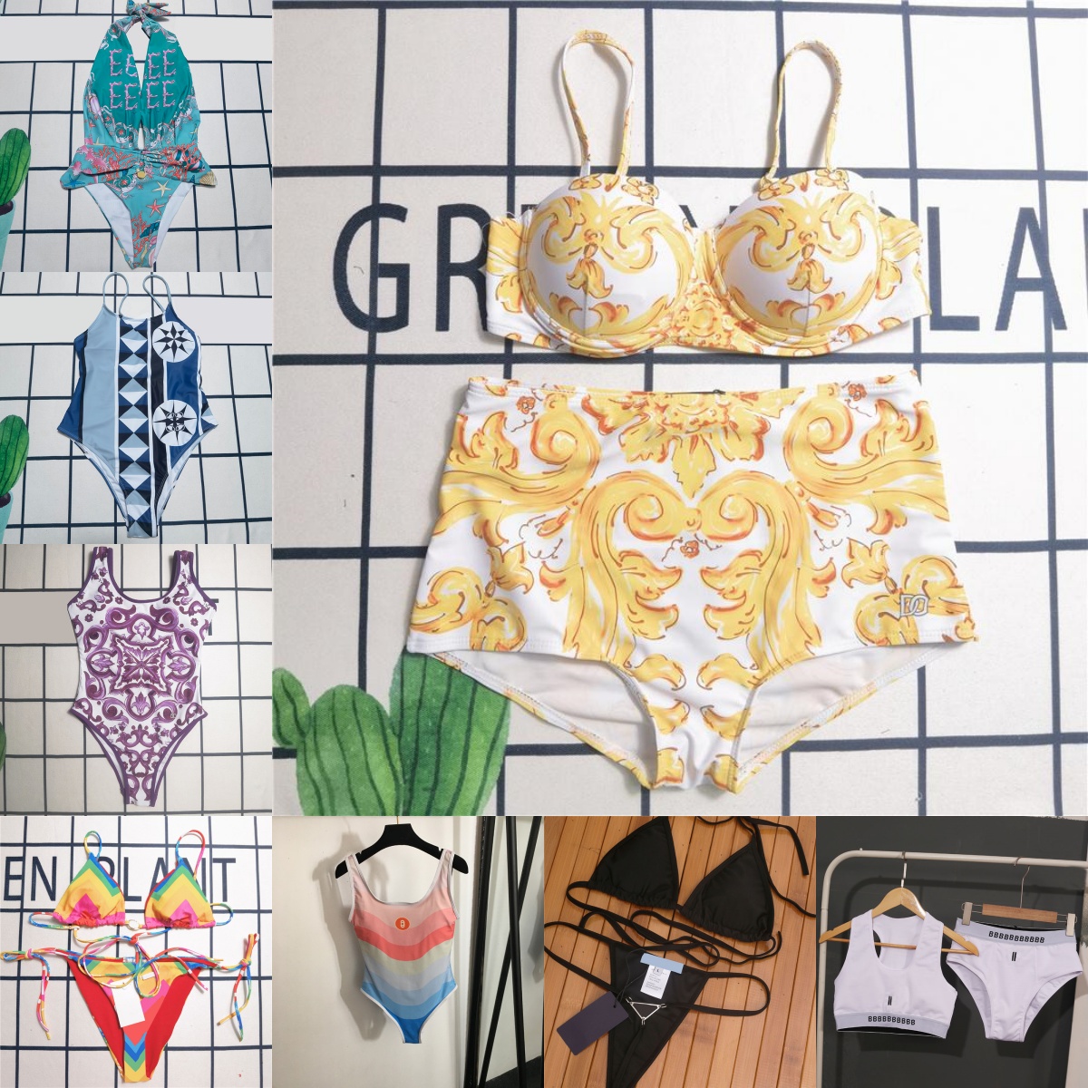 Women Designer Swimwear Sexy Backless Halter Bikinis Bra Briefs Sets Swimsuit Bathing Suit Lady Vacation Outfit