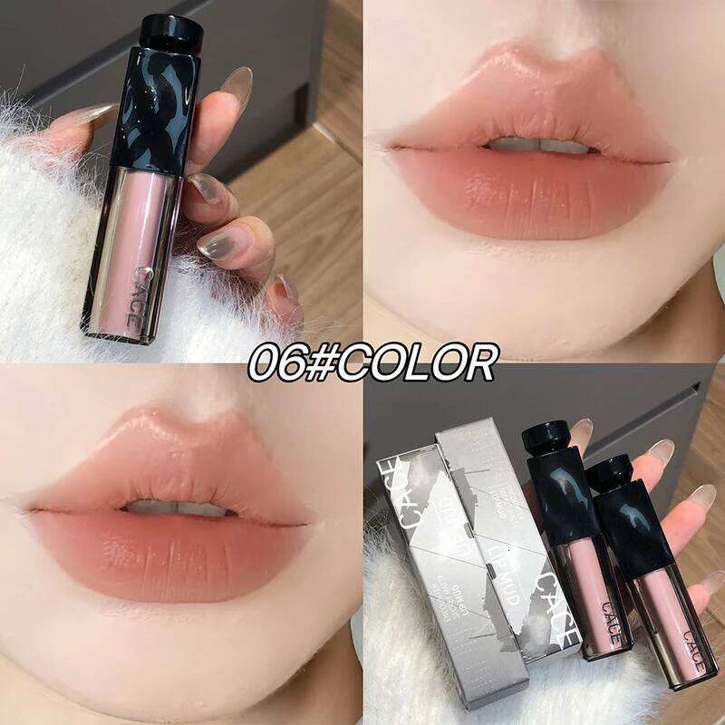 CACE Mud 6 Colors Mist Velvet Nude Liquid Lipstick Waterproof Lasting Lipgloss Non-stick Cup Sexy Red Lip Tint Korean Makeup H260302