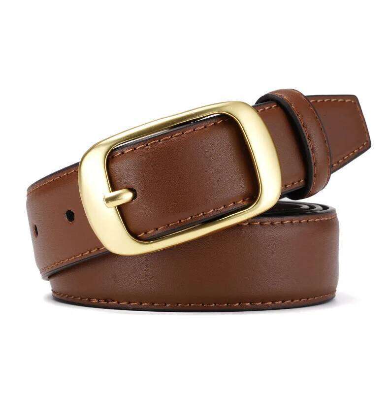 Fashionable Gold Alloy Buckle Women's Belt - High Quality Soft Pu Leather | Perfectly Matched with Jackets and Jeans, New Style S260228