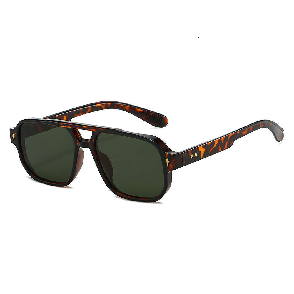 New Fashion Double Bridge Rivet Men's Wholesale Retro Casual Driving Business Sunglasses Liuyuemoshang