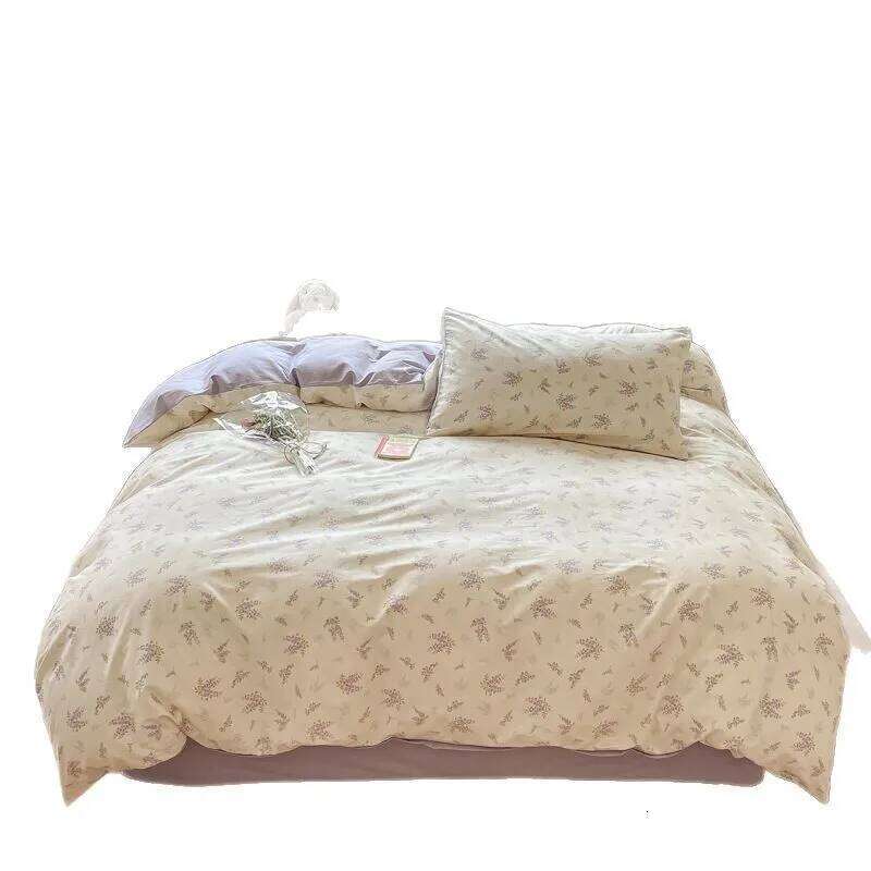 Customizable 2025 new cute little fresh printing single product pure cotton quilt cover four-piece set W260302