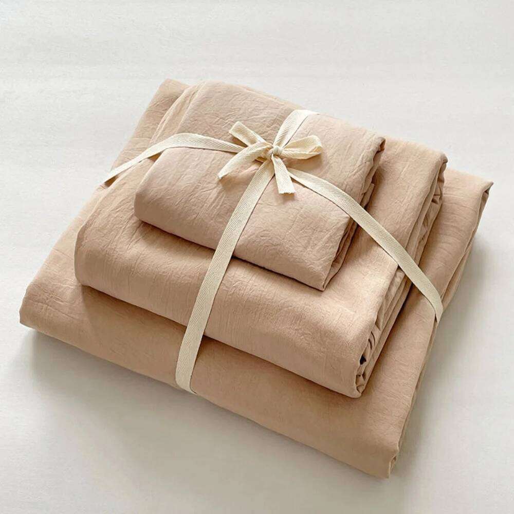 Thick Pure Brushed Sheets, Duvet Cover Set, Four Piece Bedding Set Bed Sheet, Fully Enclosed for Home Gift W260302