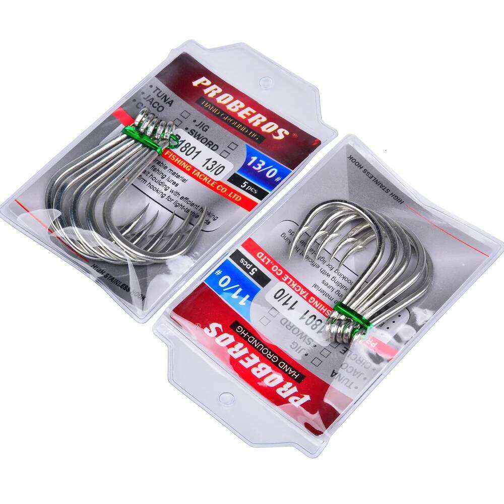 Proberos 10PCS Jigging Hooks Heavy Duty Super Strong Deep Big Game Hook for Vertical Metal Jig Carbon Steel High Strength Z260228