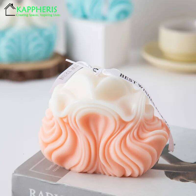 Blue Swirl Scented Home Decorative Personalized Smokeless Candles, Gift for Guests, Lot W260303