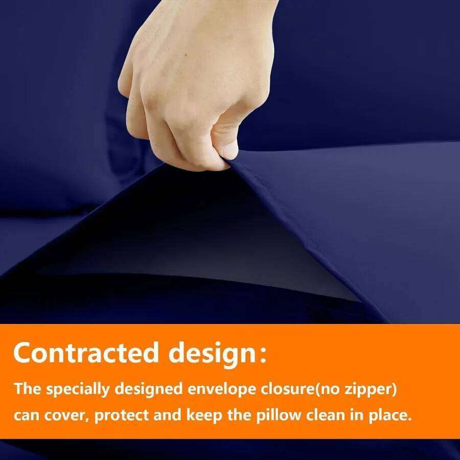 Navy Full Size Comforter Set - 7 Pieces Bed in a Bag Bedding with All Season Soft Quilted Warm Fluffy Reversible Includes Flat W260302