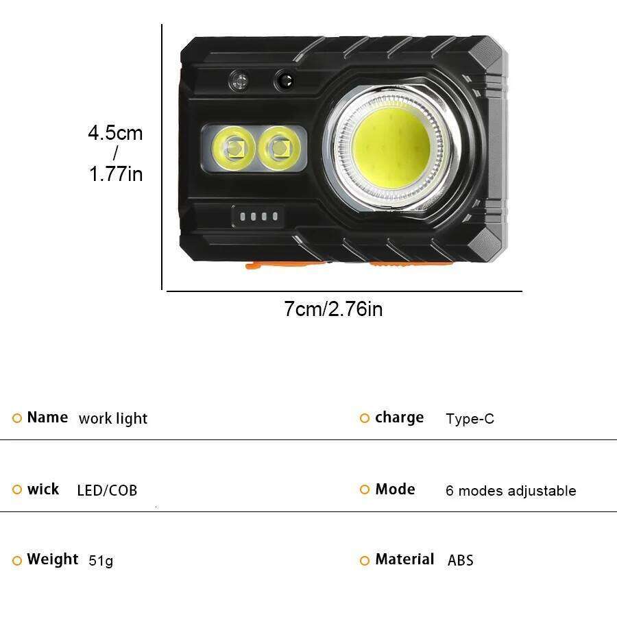 Portable Mini EDC Flashlight USB Rechargeable Pocket Clip Lamp COB Warning Red Light Outdoor Camping Night Running Cycling Torch S260302