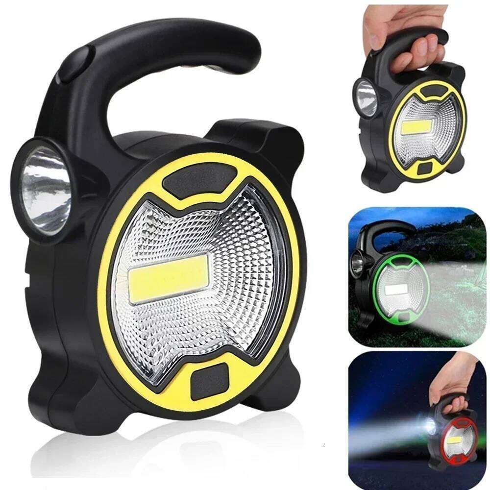 Powered Portable COB LED Work Light Handheld Lantern Flashlight Outdoor Tent Camping Lights with Handle -Without Battery S260302