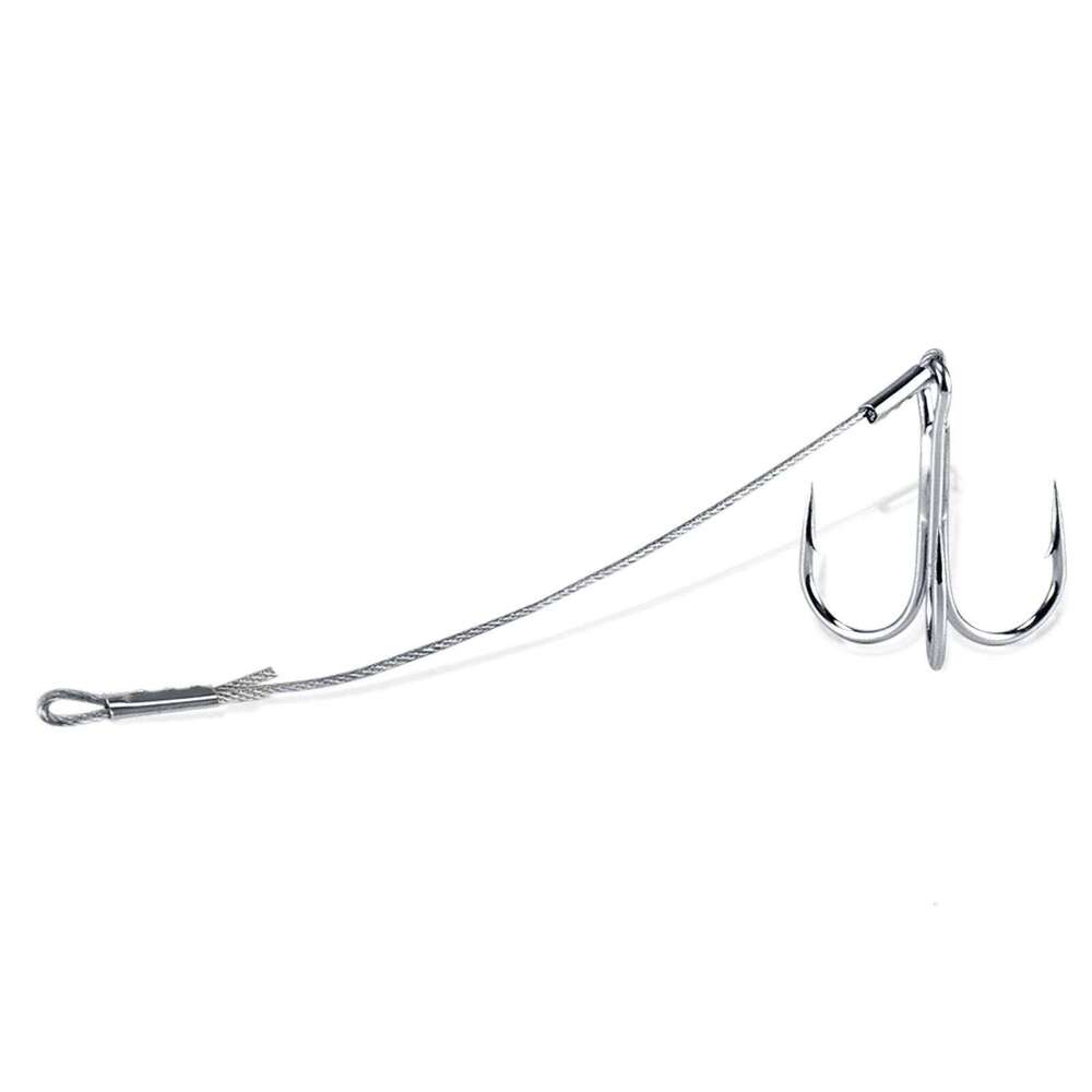 3pcs Fishing Leader Stinger Hook Treble Hooks Stainless Steel Wire Line for Pike Perch Bass Walleye Rig Trolling Saltwater Z260228