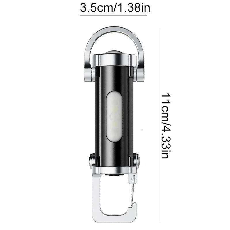 Rechargeable Pocket LED Working Light Portable Keychain Outdoor Tools Flashlights With Hook Emergency for Camping Walking S260302