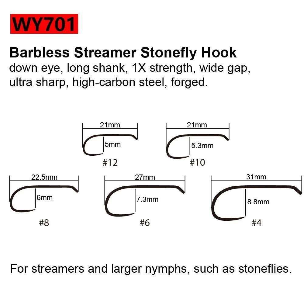 WIFREO 50pcs High Carbon Steel Fishing 8#~22# Dry&Wet&Nymph&Shrimp Caddis Pupa Streamer Fly Tying Hooks Z260228