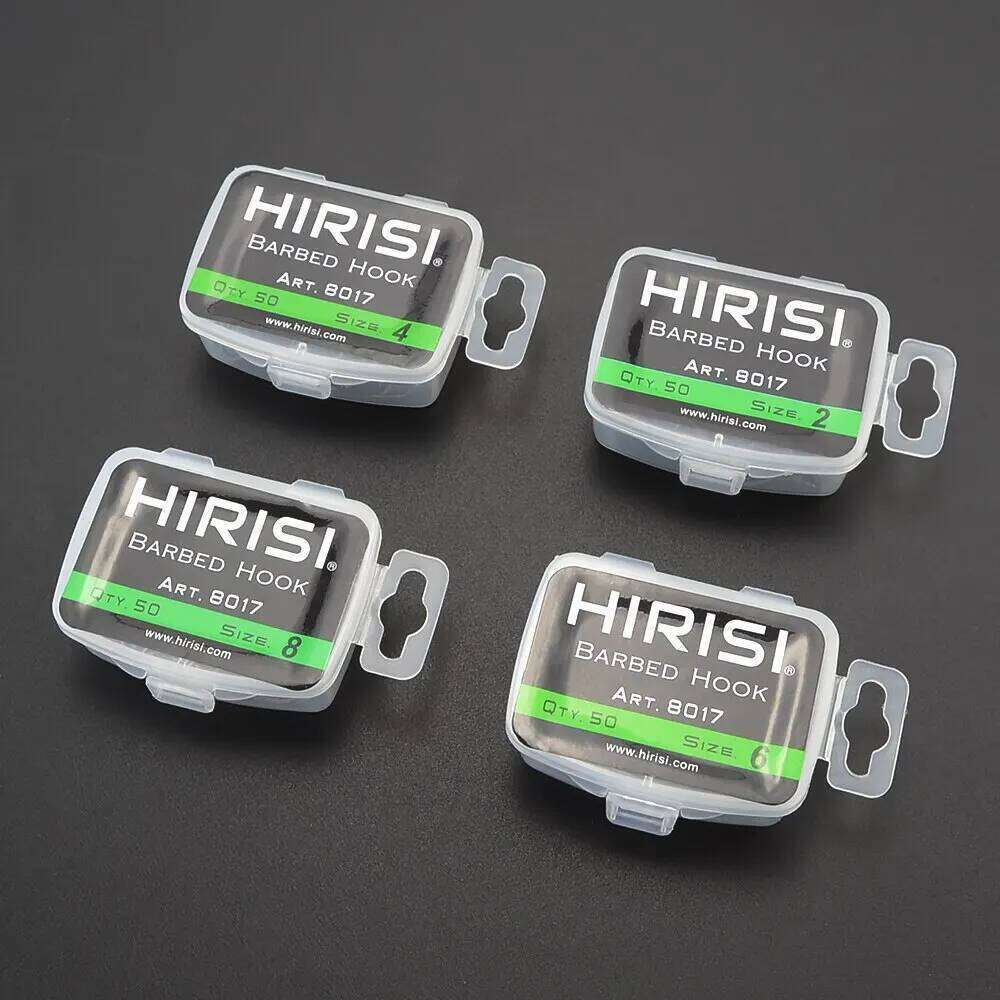 Hirisi 50pcs Carp Coating High Carbon Stainless Steel Barbed 8017 Fishing Hooks Accessories Z260228