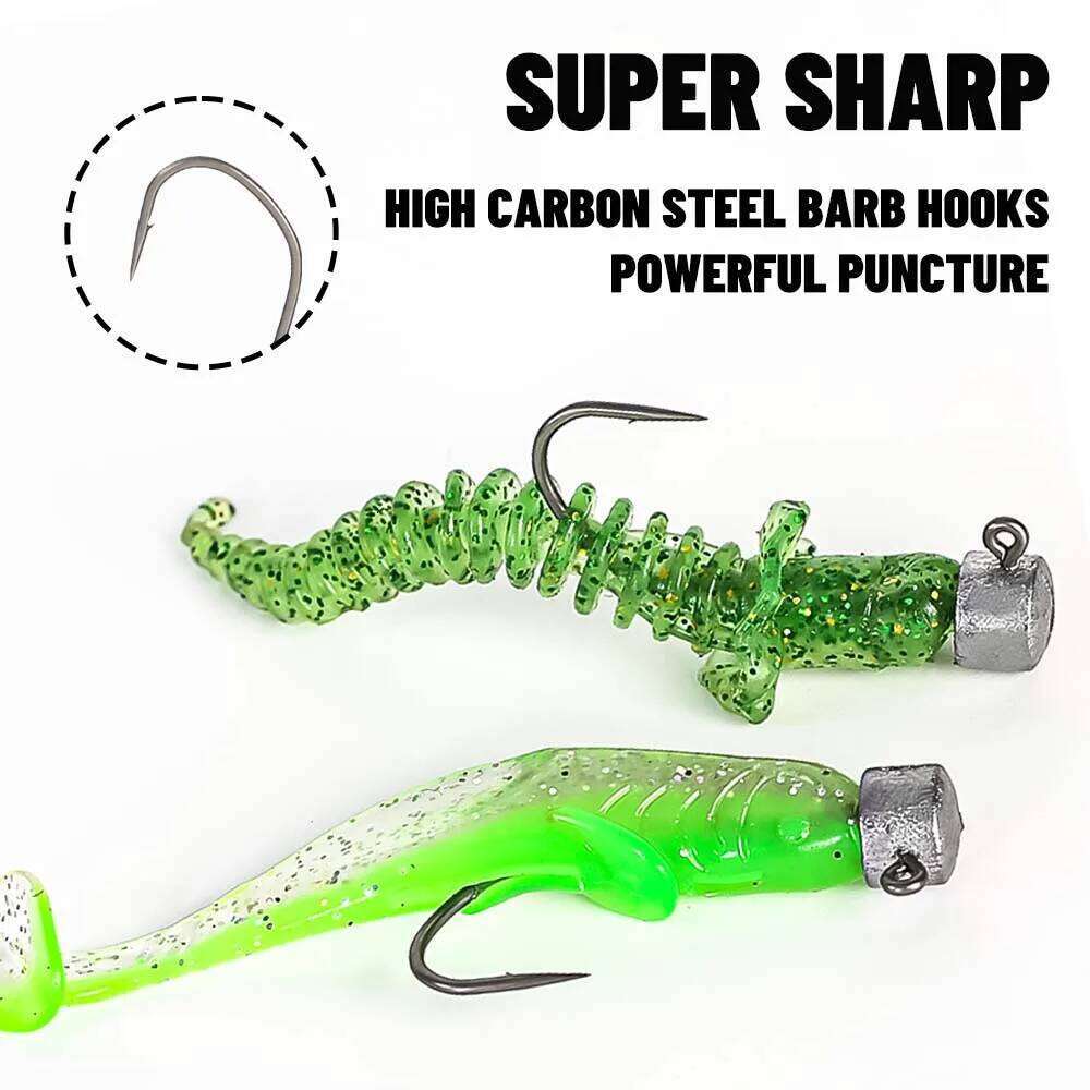 ZUKIBO Pro PTFE Ned Jig Heads10pcs Mushroom Double Barbed Sharp Hooks for Soft Worms Bass Trout Rockfish Tackle perch Z260228