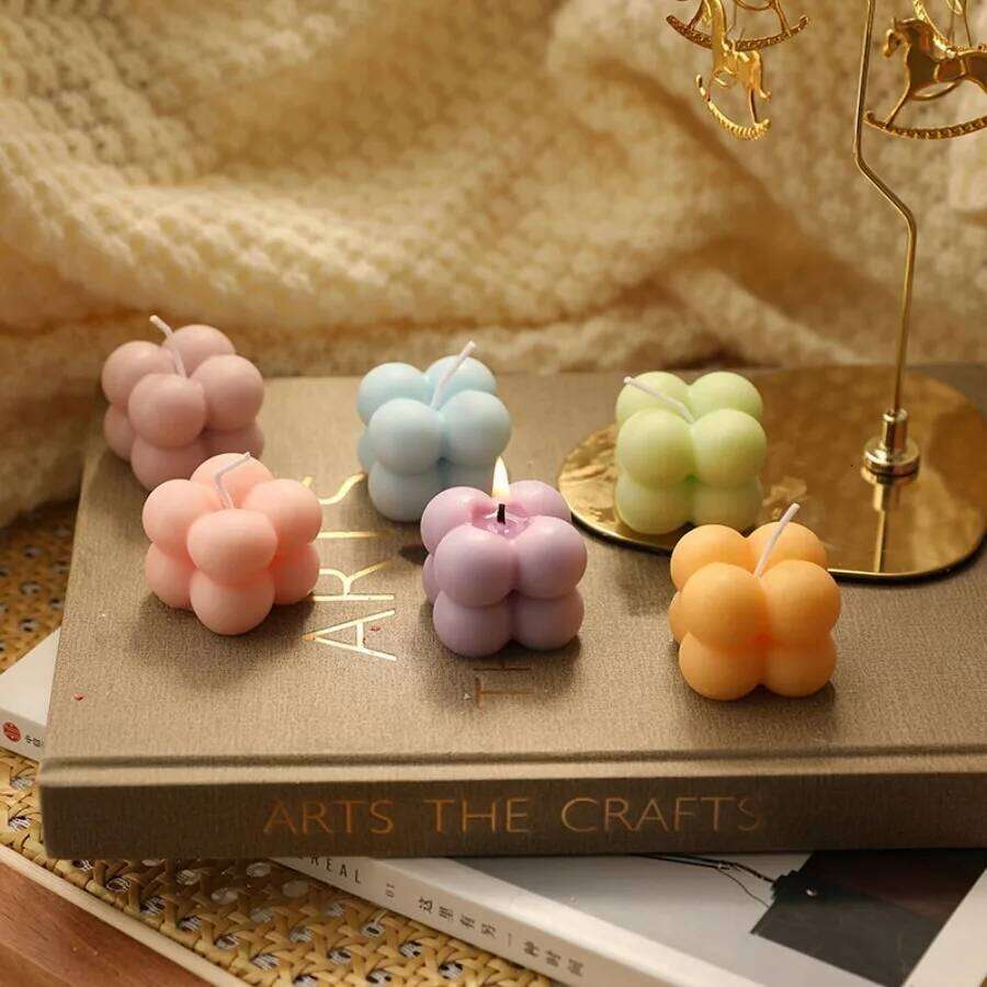 1pc Magic Cube Aromatherapy Candle Mini Home Decoration Creative Gifts for Valentine's Anniversary Mother's Day Wedding W260303
