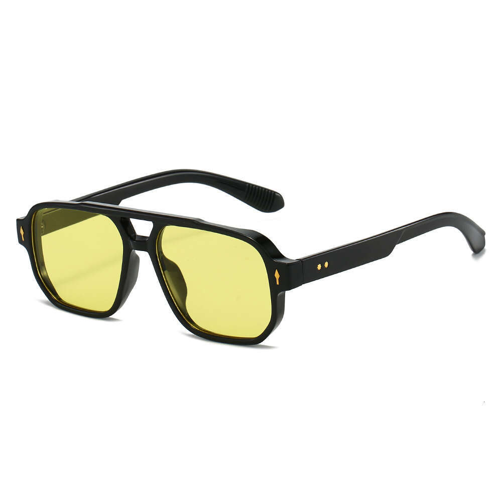 New Fashion Double Bridge Rivet Men's Wholesale Retro Casual Driving Business Sunglasses Liuyuemoshang