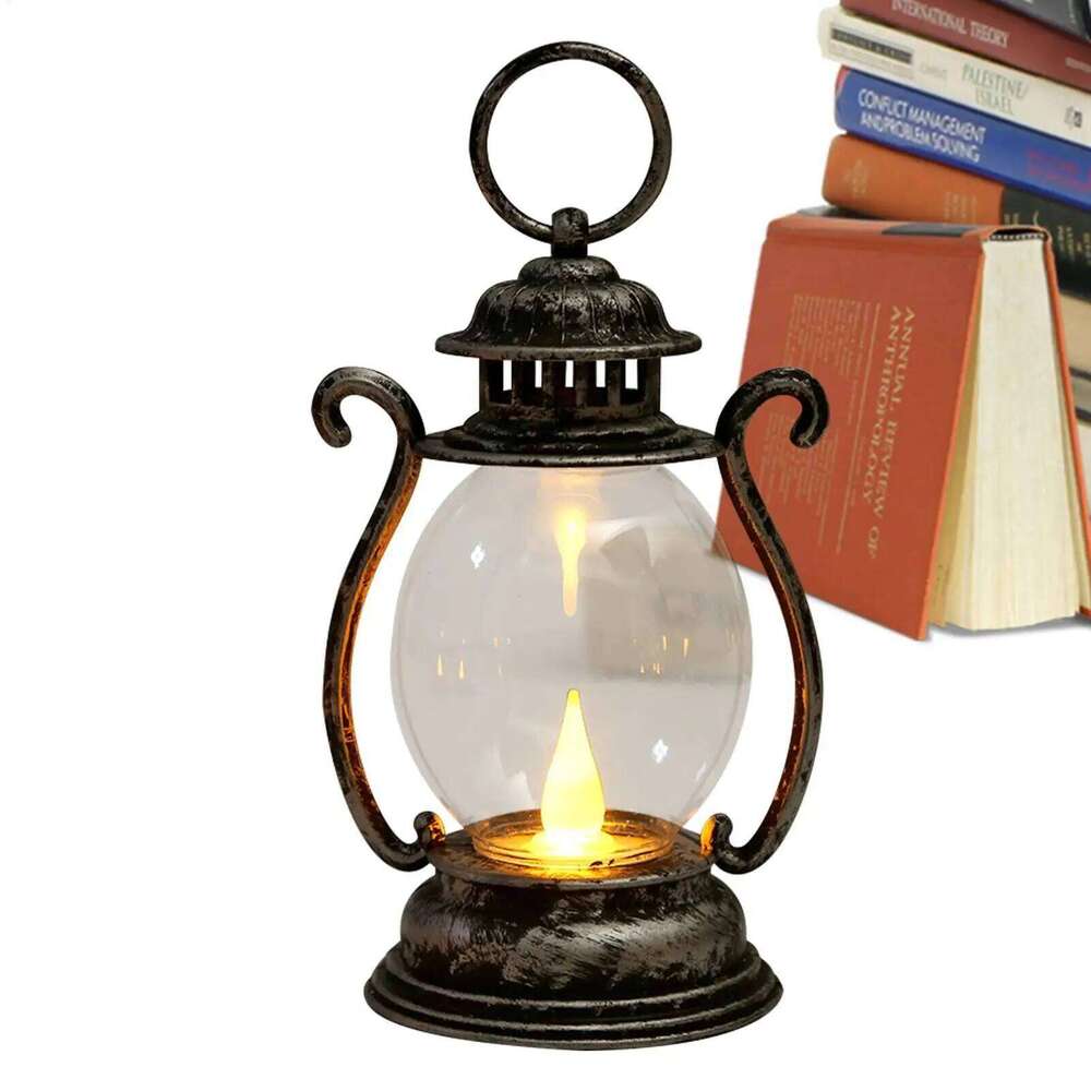 Halloween LED Retro Portable Outdoor Camping Lantern Desk Lamp Battery Powered Tent Light Garden Decoration Night Lights S260302