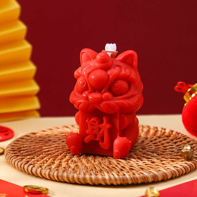 New Chinese Style Lion Awakening Gourd Yuanbao Aromatherapy Candle Home Decoration Photography Prop Wedding Gift W260303