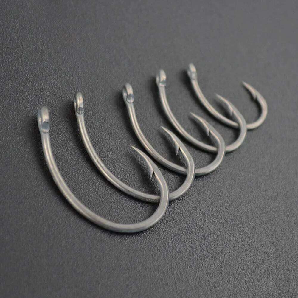 HIRISI 50PCS Fishing Barbed Hook Curve Shank Professional Series Carp Hooks Hair Rigs Portable Tackle Tools High Quality Part Z260228