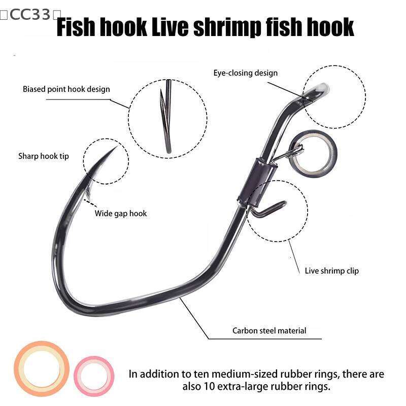 CC3310Pcs Hooks Live Catfish Baitholder Fishing Shrimp Holder Hook Corrosion Resistant Saltwater Freshwater Z260228
