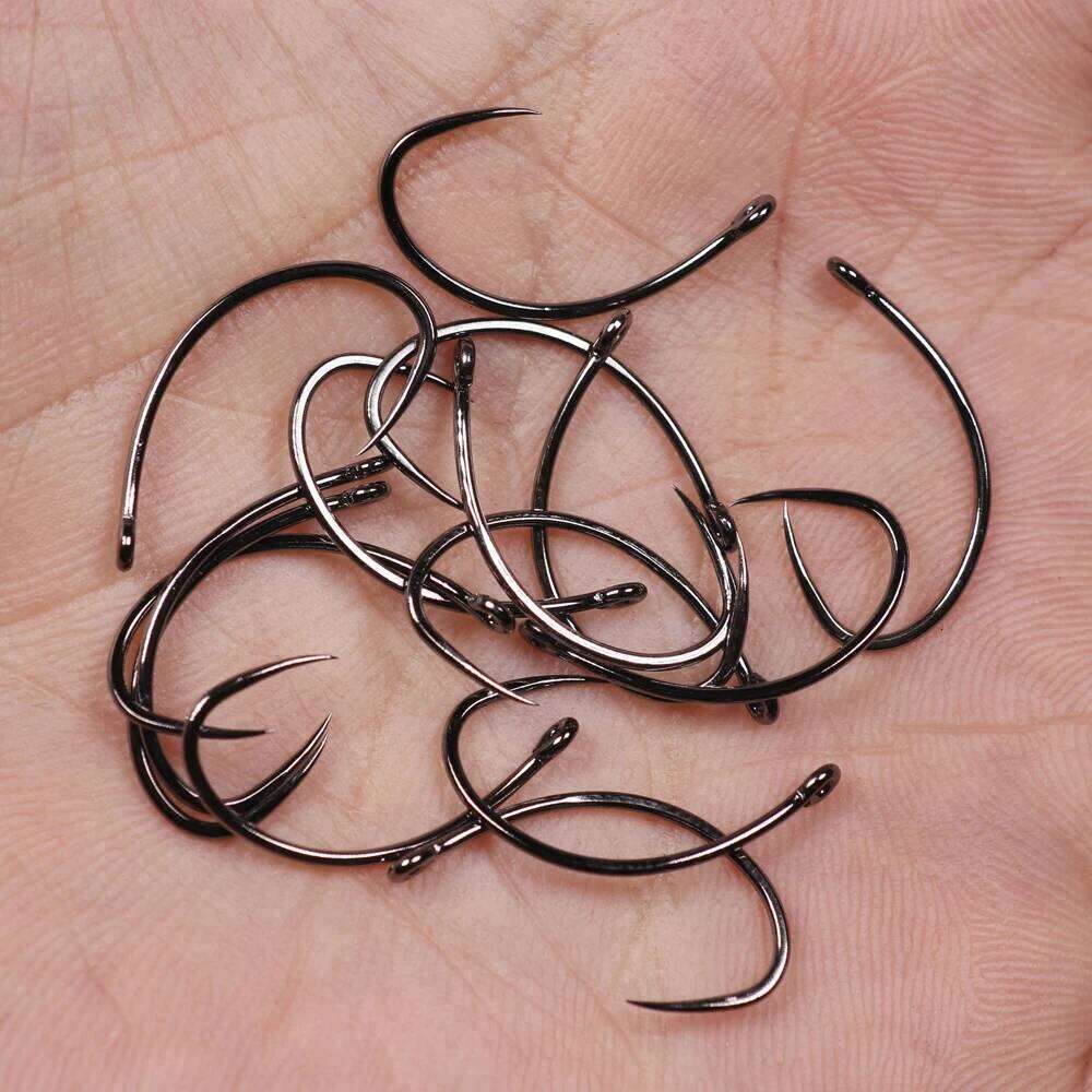 Vampfly 20pcs Barbless Tying Curved Nymph Stonefly Klink Hook Fly Trout Hooks Fishing Tackle Z260228