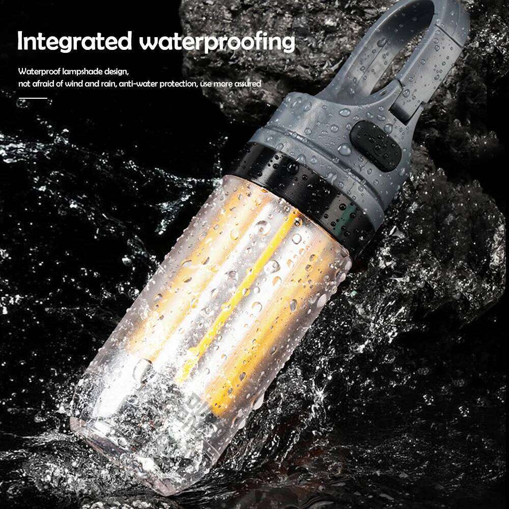 LED Rechargeable Flashlight Camping Lantern 5 Modes Super Bright Portable Hanging Tent Lamp Waterproof Hiking Fishing Outdoor S260302