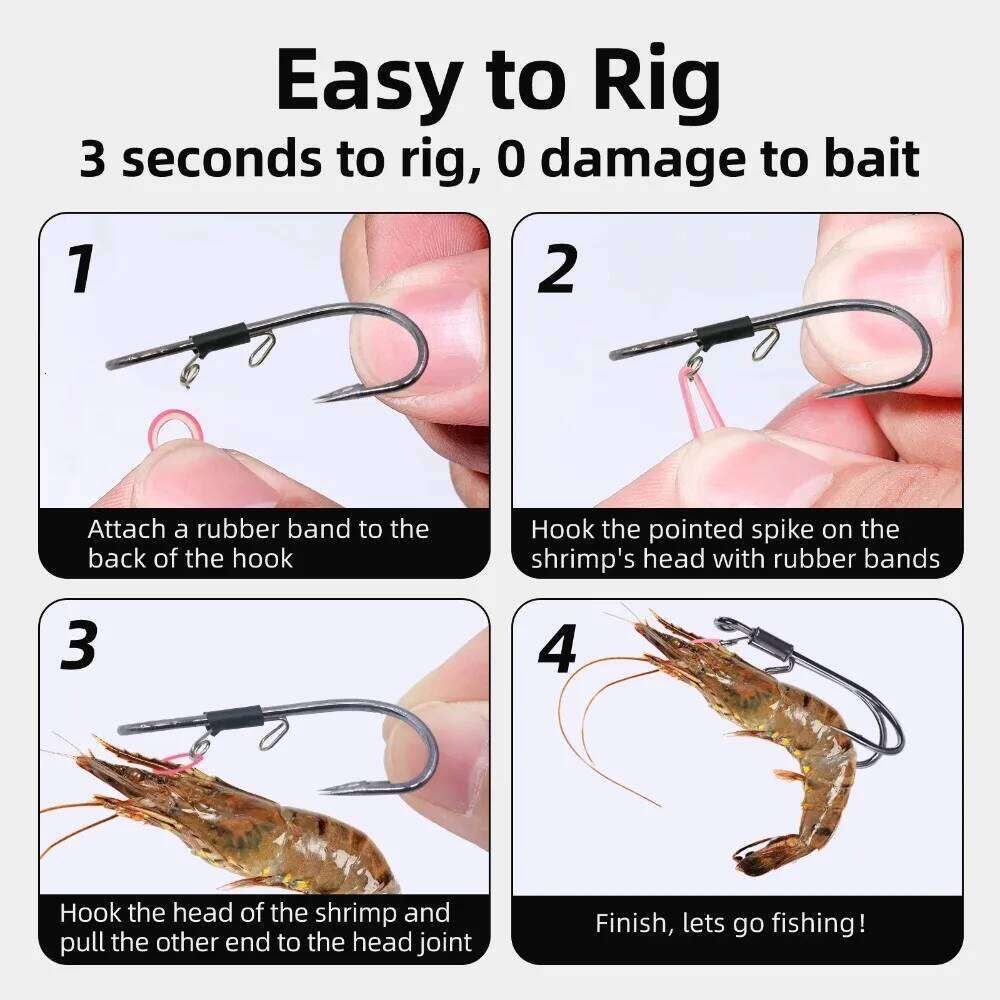 9KM Hooks Live Catfish Fishing Shrimp Holder Hook High Strength Corrosion Resistant Saltwater Freshwater Z260228