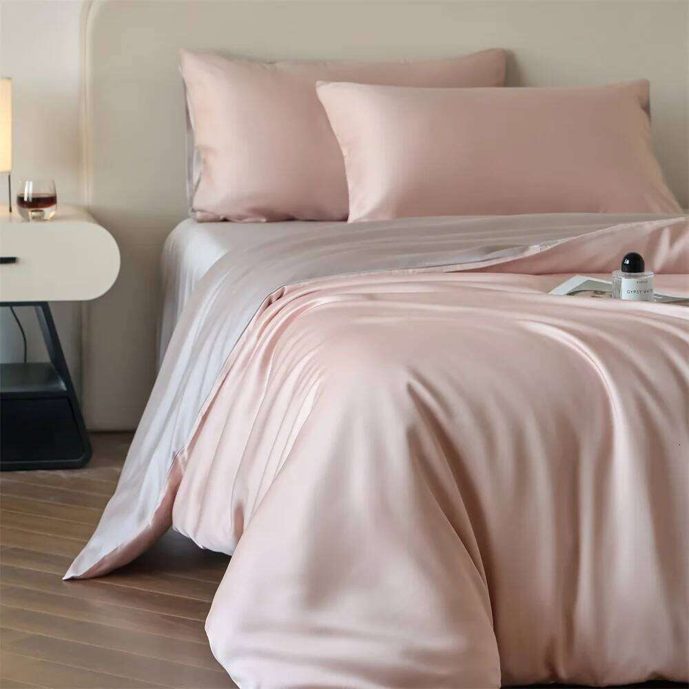 100% Pure Bedding Sets High End Duvet Smooth Soft Quilt Cover Silky Sheet Natural Silk Bed Set Pillowcase W260302