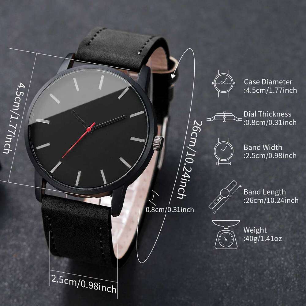 1/2PCS Simple Dial Business Watches Casual Leather Strap Analog Quartz Watch for Men Clock Reloj HombreWithout Box XJ260303