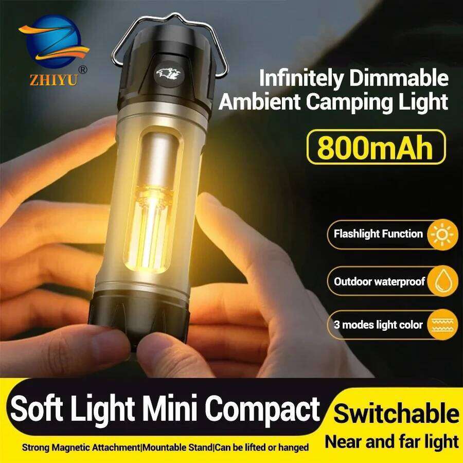 Super Bright Outdoor Hiking Fishing Lamp 800mAh Rechargeable Dual Source Tent Light Camping Lantern Emergency Torch S260302