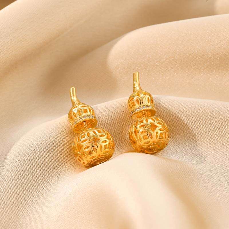 Micro-inlaid Zircon Hollow Gourd Earrings For Women Ins-style Fashion Studs Exquisite Ear Accessories