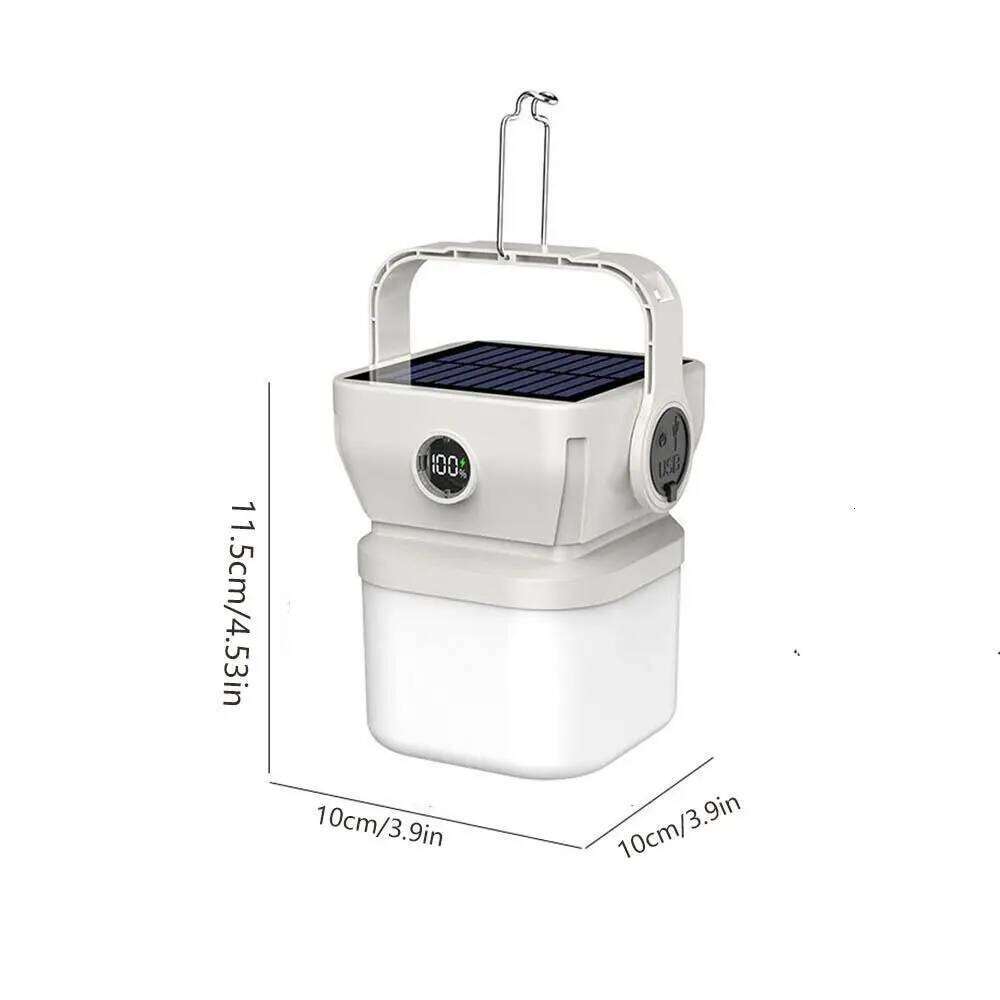 Portable Rechargeable Solar Camping Lantern Waterproof Emergency Tent Lamp Strong Brightness LED FIshing Hang Light Campinglight S260302