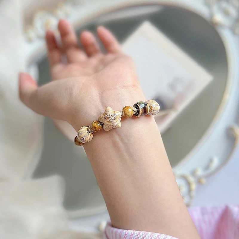Boho Style Handmade Star Ceramic Bracelet For Women Girls Unique Ethnic Style Adjustable Bracelet Jewelry Accessories Gifts H260303