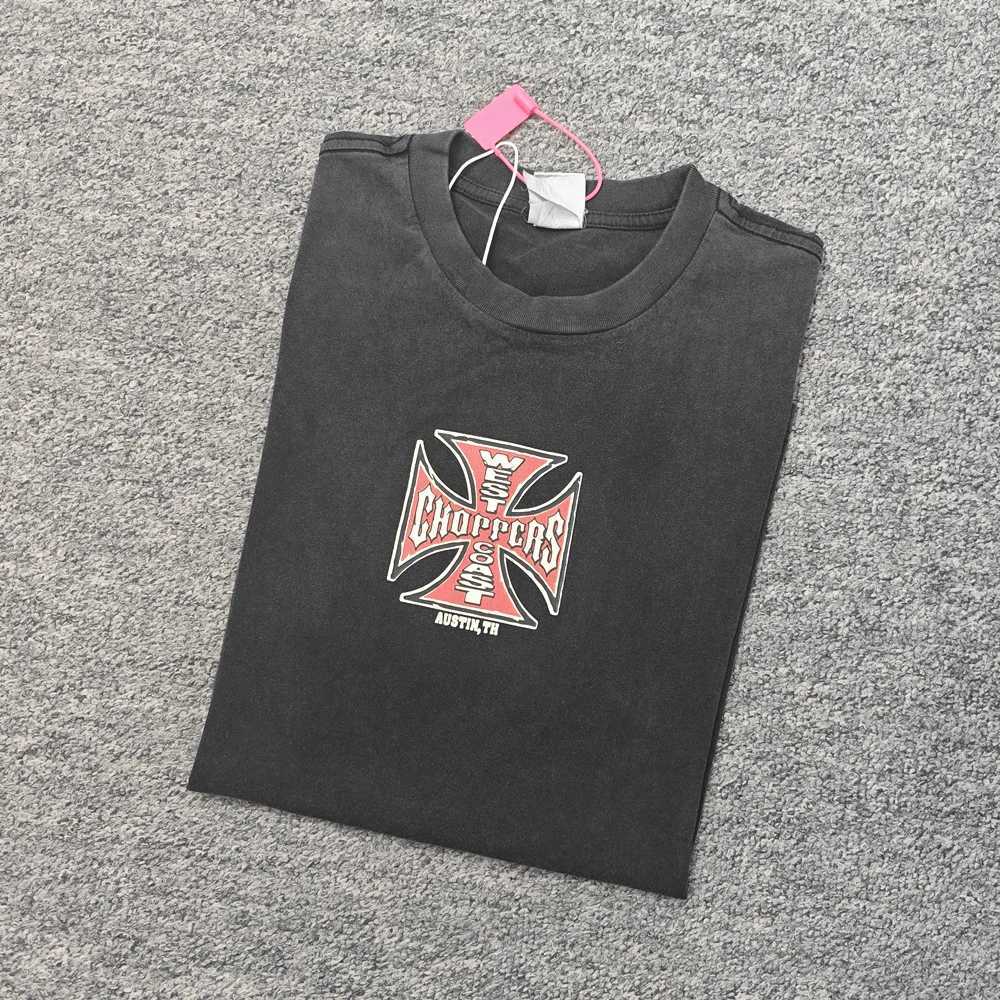 T-shirt West Coast Choppers Retro Motorcycle Distressed Washed Cotton Short Sleeve TopT260303