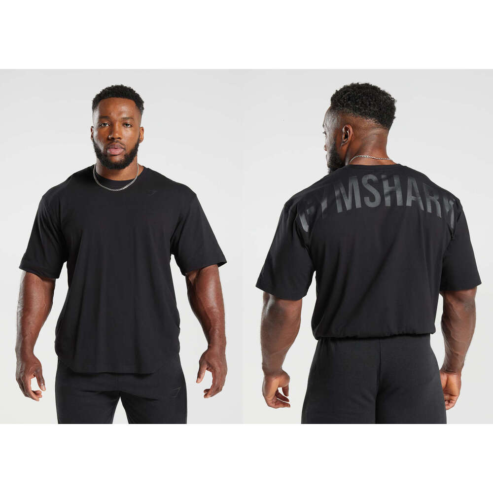 Muscle Shark Fitness American Style Trendy Brand Hot Sale Heavyweight Men's Pure Cotton Loose Fashion New Large Size T-Shirt