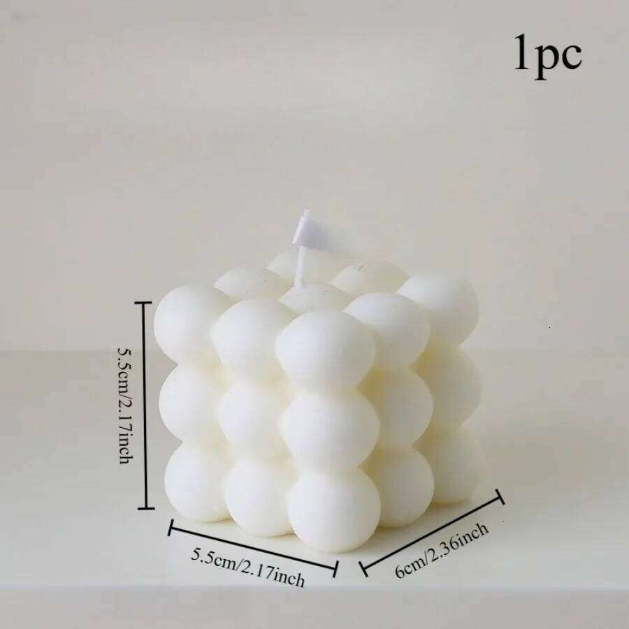 1pc Bubble Cube Handmade Scented Soy Wax Candle for Aromatherapy Home Decor Birthday Wedding Party Candles W260303
