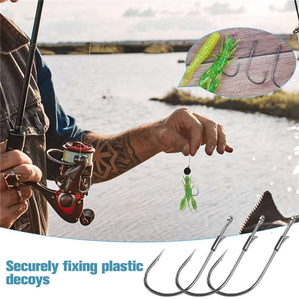 10Pcs Baitholder Texas Rig Fishing jig Hooks reinforced Sharp Barbed worm hooks for Bass Trout lure fishing Z260228