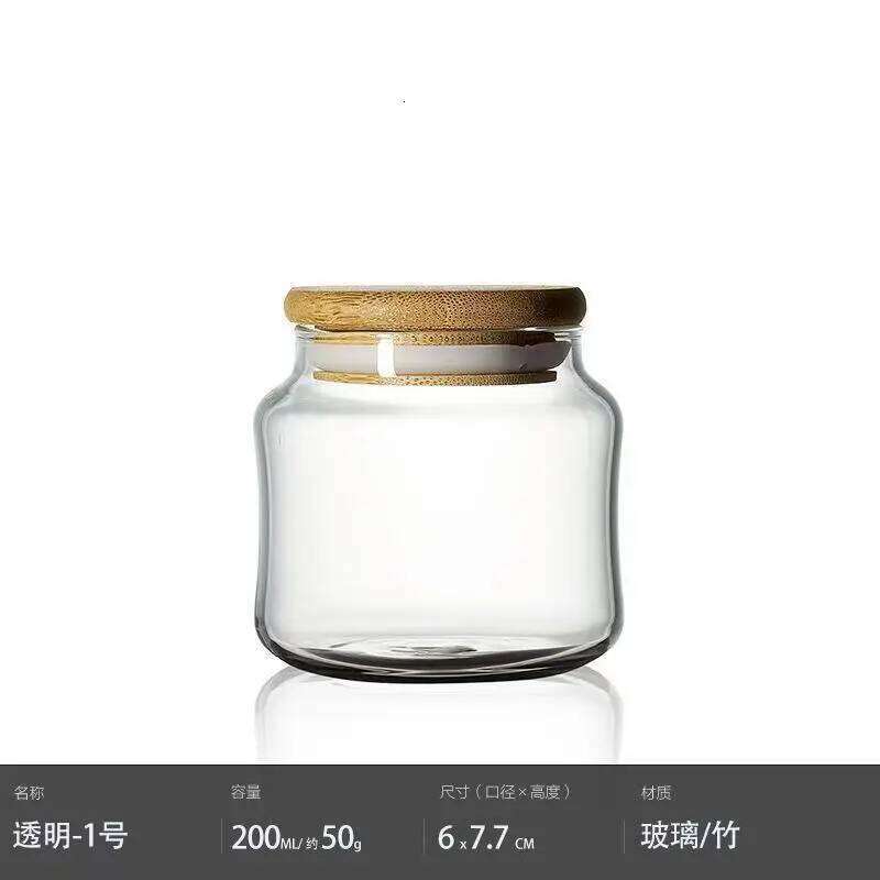 3.4oz Jars Wooden Wholesale Amber Clear Empty DIY Candle Container Glass Pot with Lid W260303