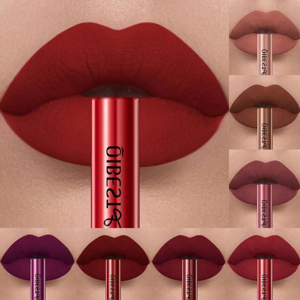 Matte Liquid Lipstick Waterproof Velvet Nude Sexy Red Gloss Long Lasting Nonstick Lip Stain Makeup 24 Colors Hot Lipgloss H260302