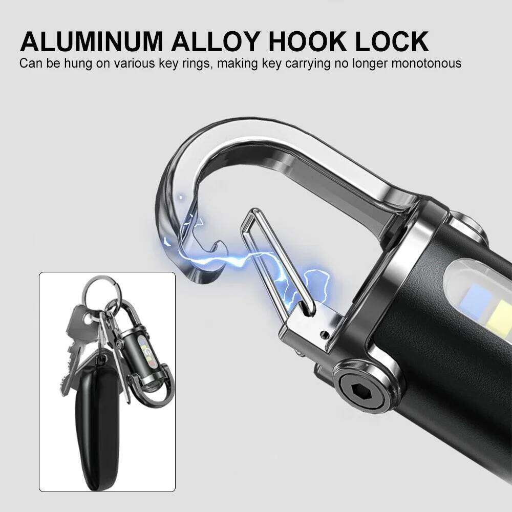 Multi functional mini keychain light, outdoor portable hook lighting, spotlight, emergency lighting flashlight S260302