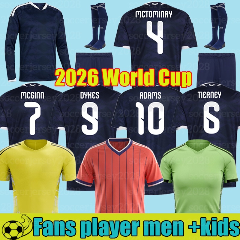 2026 World Cup Scotland Soccer Jersey 26-27 home TIERNEY ROBERTSON scotland football shirt CHRISTIE McGREGOR McGINN McKENNA away pink mens kids sets goalkeeper