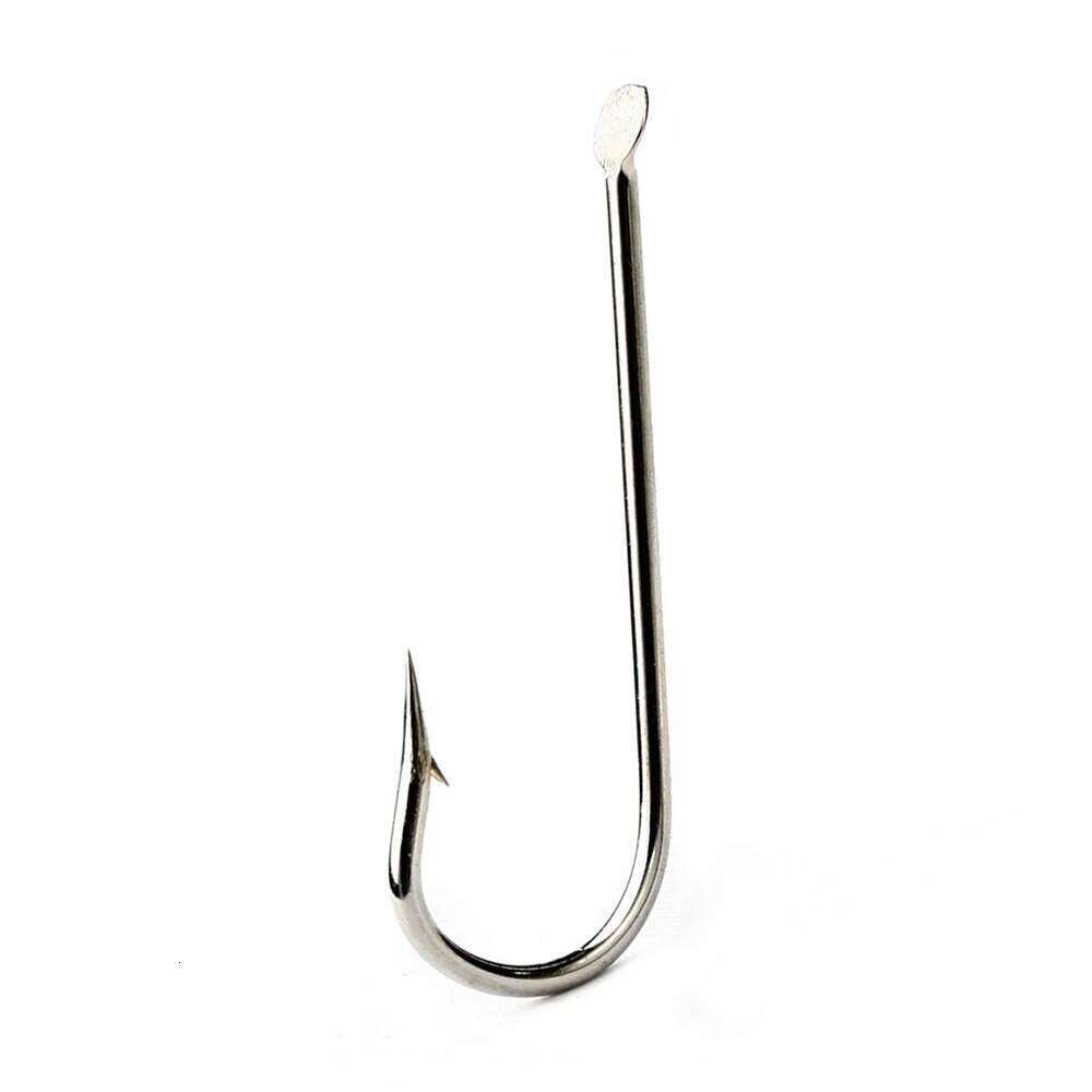 FTK New Long Round BENT Fishing Hook High Carbon Steel 100pcs/Lot Flatted 1#-10# Very Sharp Fishhook Z260228