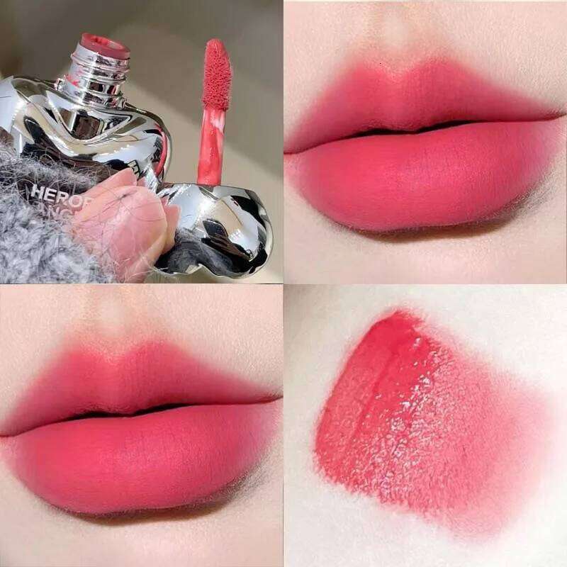 Peach Heart Silky Lipstick Velvet Matte Blush Gloss Face Liquid Pink Lip Tint Cream Pigment Long Lasting Lips Makeup H260302